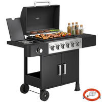 GASGRILL DE-10309 6+1 Brenner 17,8 kW Edelstahl - Schwarz, Metall (51/101/135cm) - ComfortXL