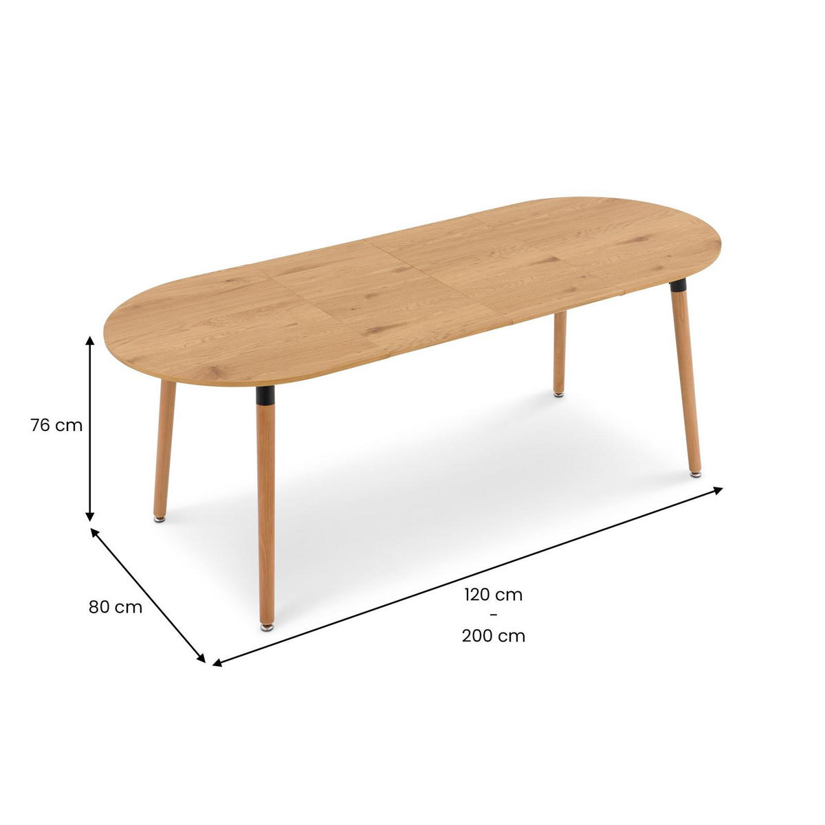 ESSTISCH LAMISA hellbraun - Hellbraun, Holzwerkstoff/Metall (80/120/76cm) - IDIMEX