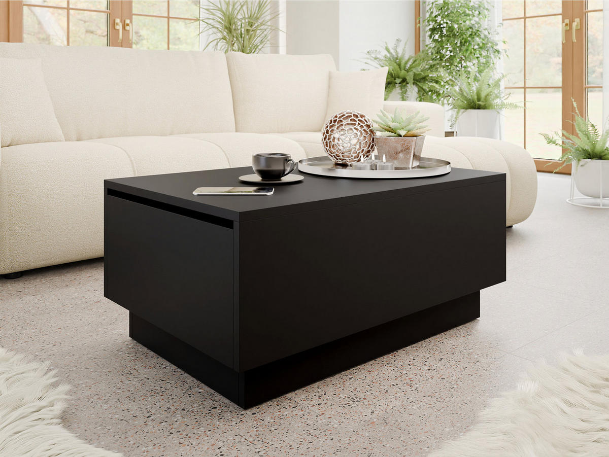 COUCHTISCH Moon 90x60 - Schwarz, Holzwerkstoff (60/90/40cm) - MIRJAN24