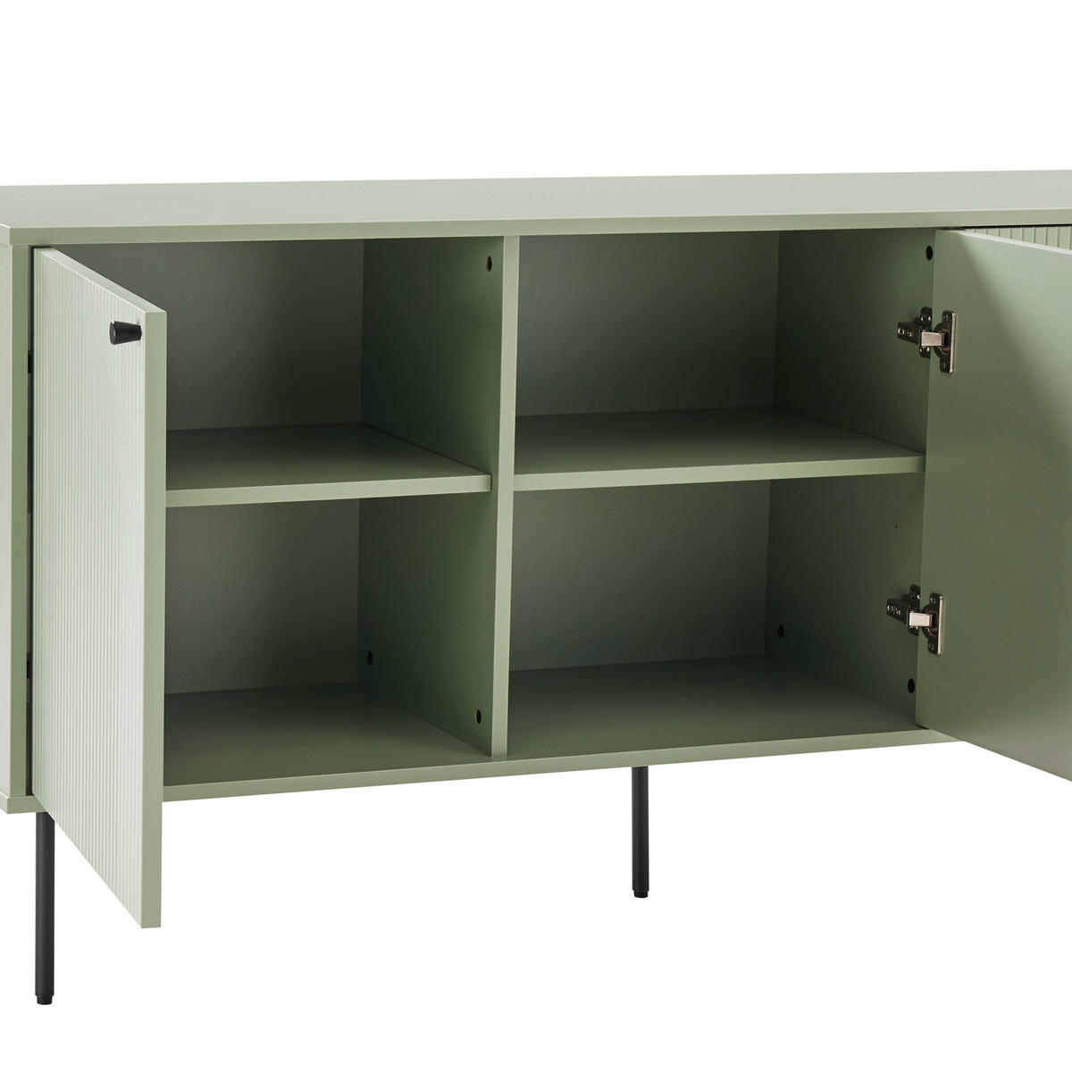 SIDEBOARD 150 cm, Salbeigrün - Grün, Holz (40/75/150cm) - Oviala