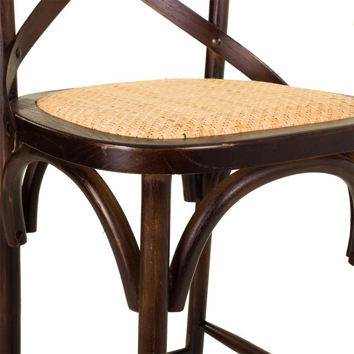 BARHOCKER aus Holz und Rattan, braun, 45x53x75cm - Braun, Holz (45/116/53cm) - Wanderlust