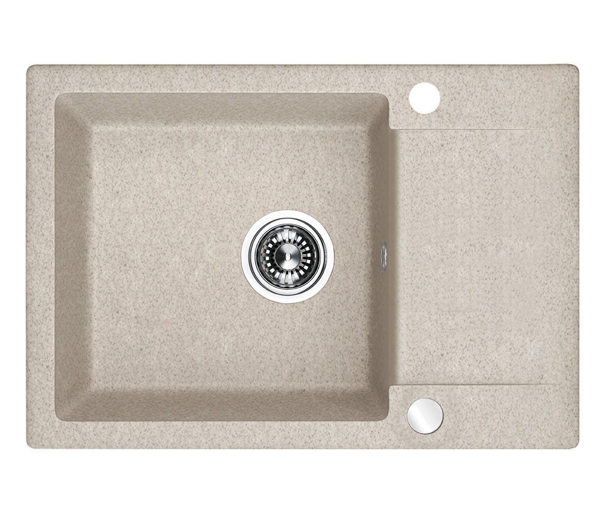 EINBAUSPÜLE Celebes Beige, Einzelbecken, 44/65/18,5 cm - Beige, Stein (44/18.5/65cm) - bad land
