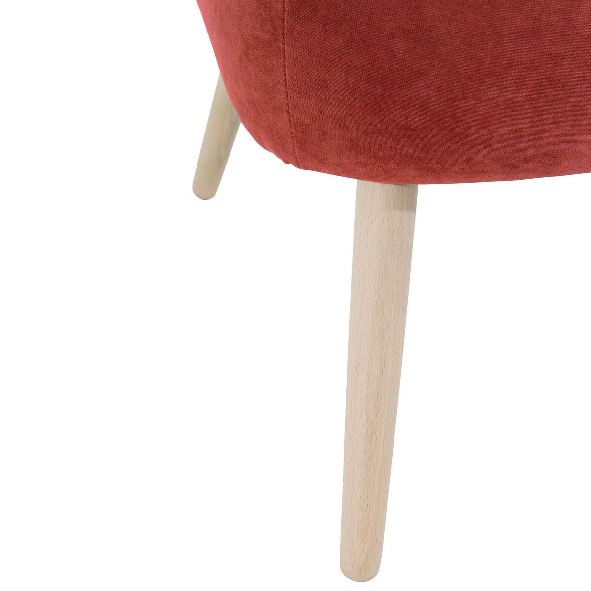 SESSEL Kathy Bezug Veloursstoff Buche natur / terracotta - Rot, Kunststoff (70/86/69cm) - 58aufmkessel