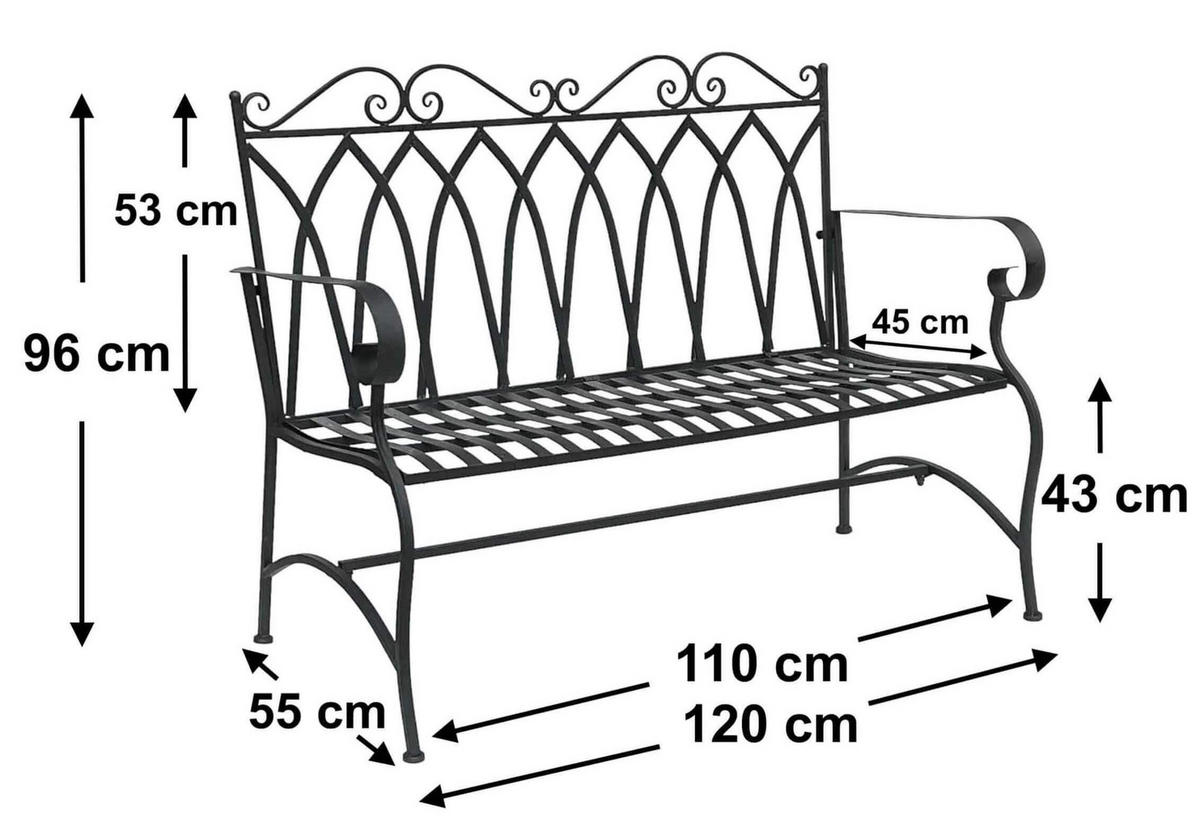 BANK Sitzbank Gartenbank "Roma" aus Metall B-119cm - Braun, Metall (119/100/45cm)