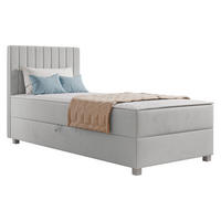BOXBETT Viki - Silberfarben/Hellgrau, Holzwerkstoff/Kunststoff (90/200cm) - MIRJAN24