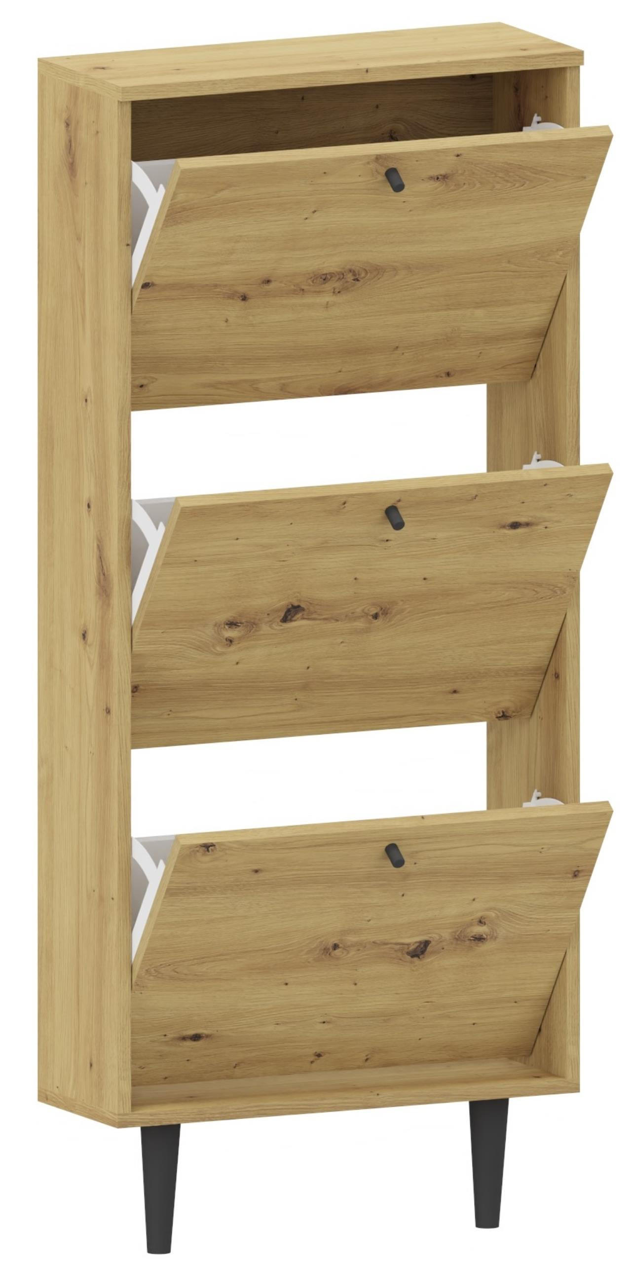 SCHUHSCHRANK Dotti 530 Artisan Eiche 55/21/129 cm Wandmontage - Eiche Artisan, Holzwerkstoff (55/129/21cm) - Matkam Möbel