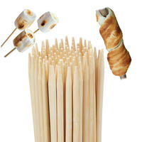 STOCKBROT Spieße 100er Set - Hellbraun, Holz (0.7cm) - Relaxdays