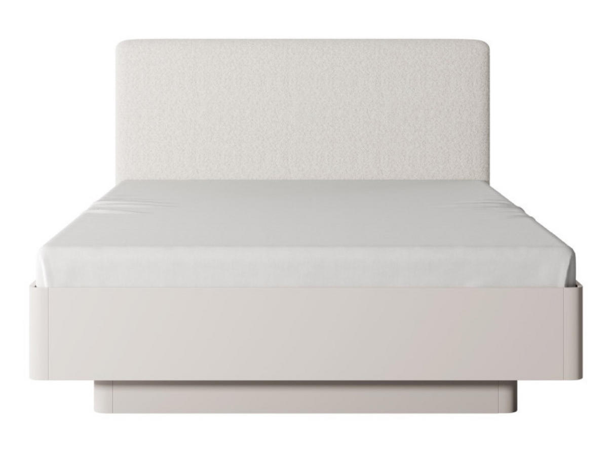 BETT Beige LENA Mit Kopfteil Holzrahmen 160 cm Mit Bettkasten - Beige, Textil (160/200cm) - Sepro Meble