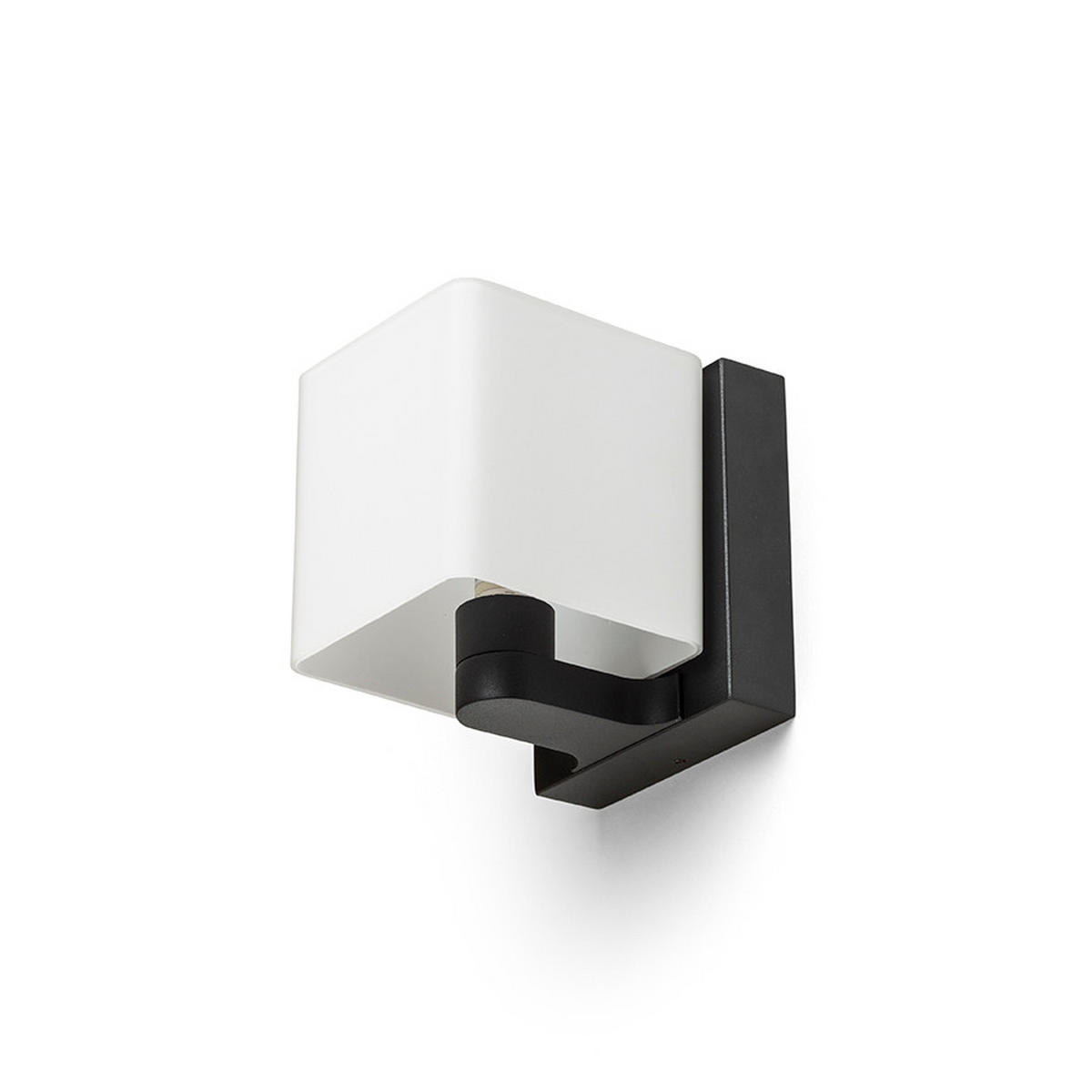 WANDLEUCHTE PHILLY Schwarz Opalglas 7 W - Schwarz, Glas (10/113/122cm) - Rendl