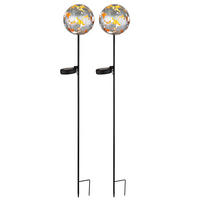 LED AUSSENLEUCHTE Metall Silber 2er Set - Silberfarben, Metall (12/12/91.5cm) - Globo Lighting