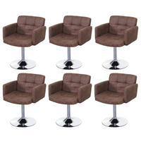 ESSZIMMERSTUHL Braun 6er-Set - Braun, Textil (60/80/55cm) - MCW