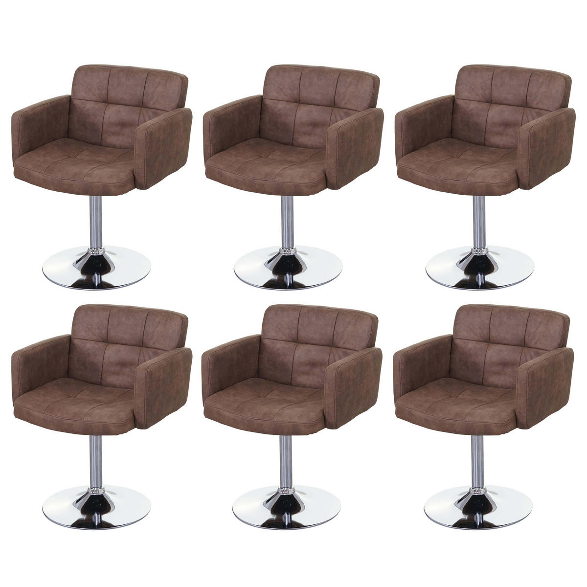 ESSZIMMERSTUHL Braun 6er-Set - Braun, Textil (60/80/55cm) - MCW