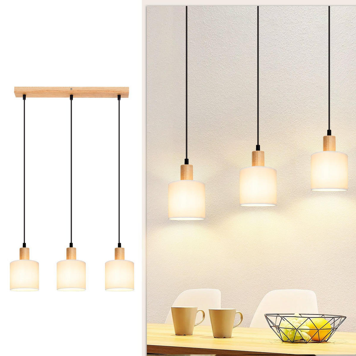 PENDELLEUCHTE Cordelia 47/2.5/173 cm - Weiß, Metall (47/2.5/173cm) - ZMH