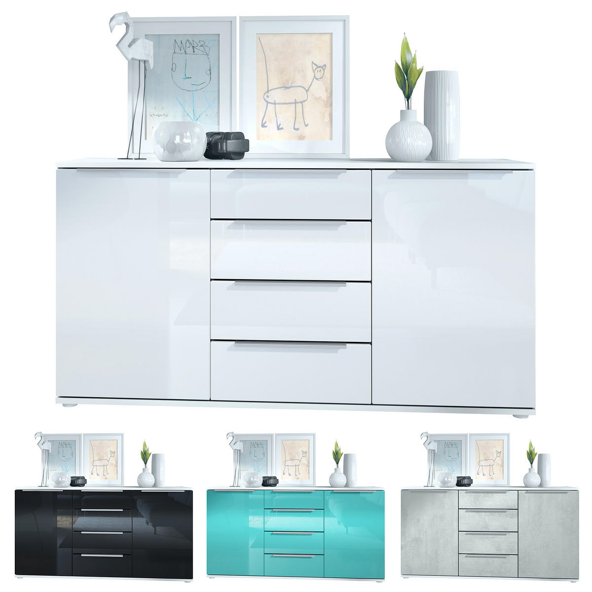 ᴵᵛᴼᴿᵞ ෆ.̮ෆ☆° Dressoir Jaxx Black - De Appelgaard interiors