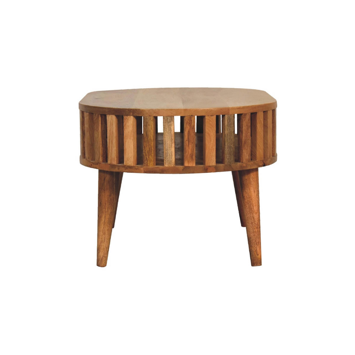 COUCHTISCH aus Massivholz - Kastanienfarben/Messingfarben, Holz/Metall (50/80/40cm) - Artisan Furniture