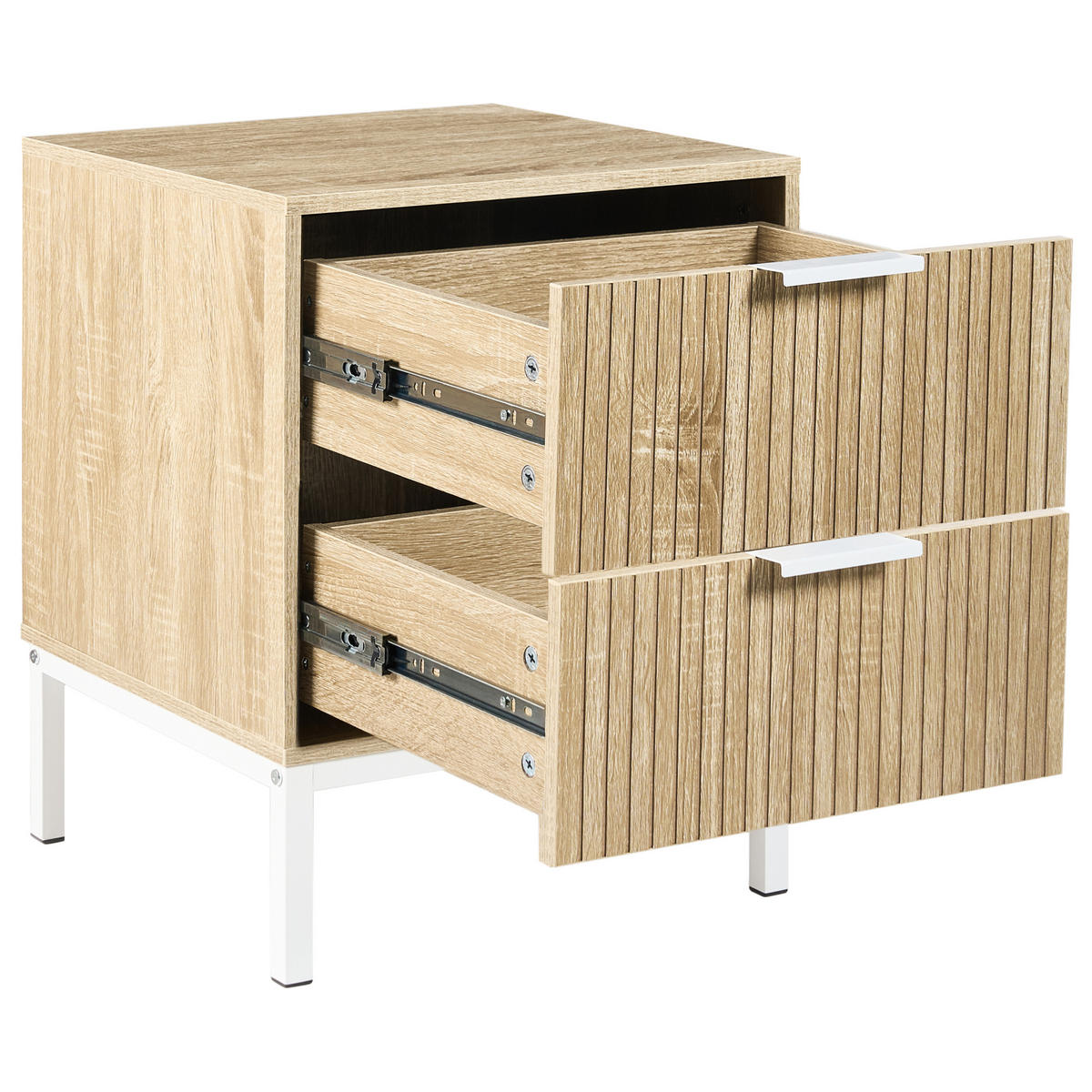 NOĆNI ORMARIĆ s 2 ladice svijetlosmeđi Royalla - svijetlo smeđa, drvni materijal (40/40/52cm) - Beliani
