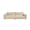 SOFA 3-SITZER MADELINE Cremeweiß Cord - Creme/Schwarz, Textil (290/85/127cm) - KAWOLA