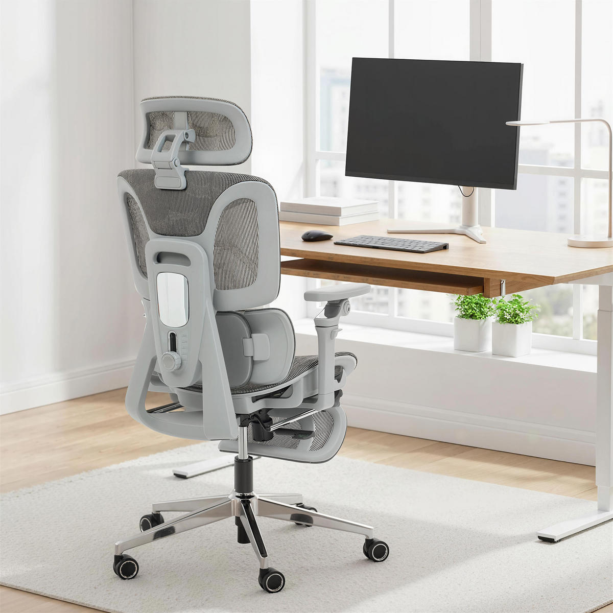 BÜROSTUHL Grau 71.0/67.0/133.0 cm - Grau, Textil (67/133/71cm)