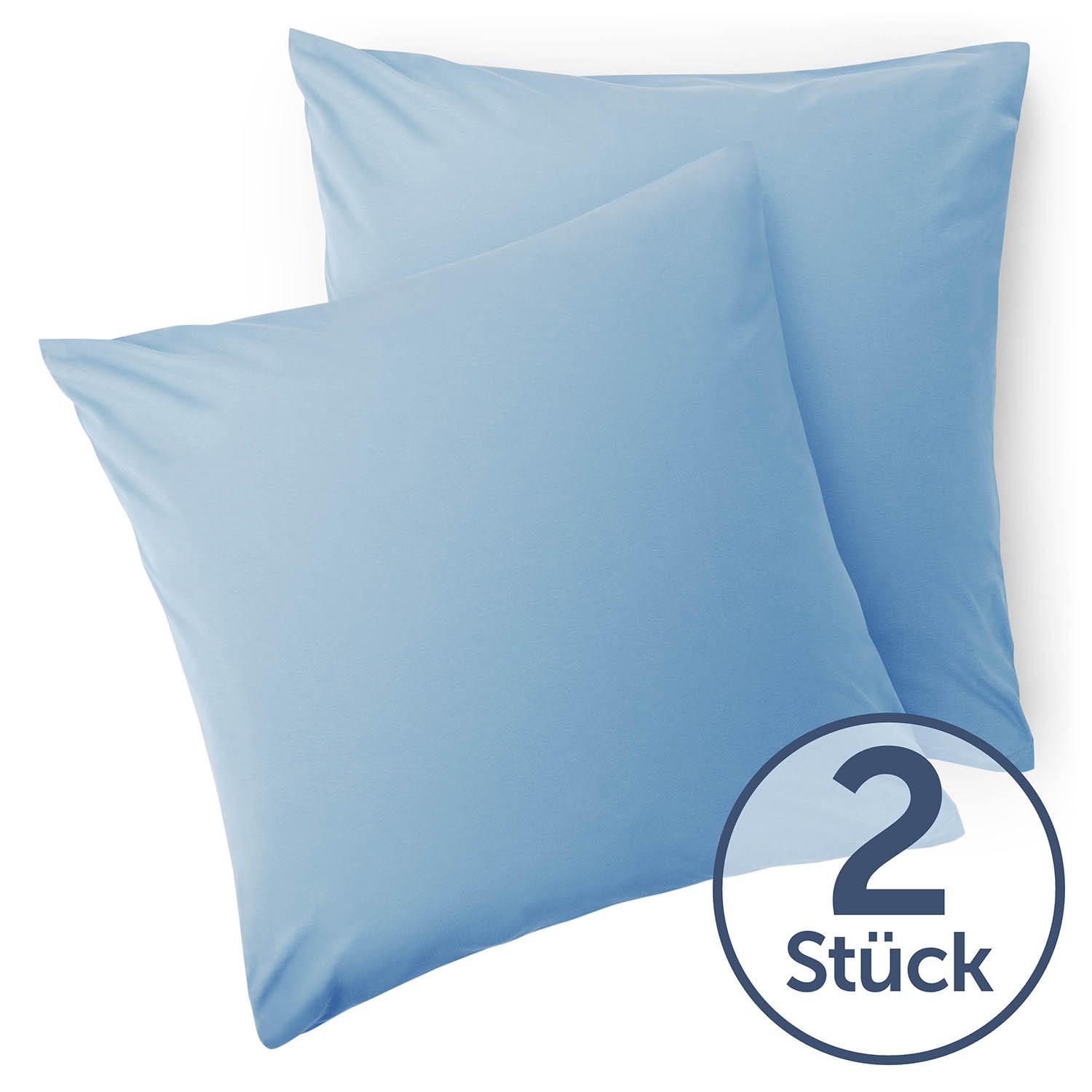 KISSENBEZUG Ellen 60/60 cm, 2er-Set, Hellblau - Hellblau, Textil (60/60cm) - Blumtal