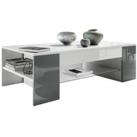 COUCHTISCH Clip Blenden in Grau Hochglanz - Grau, Holzwerkstoff (60/118/37cm) - Vladon