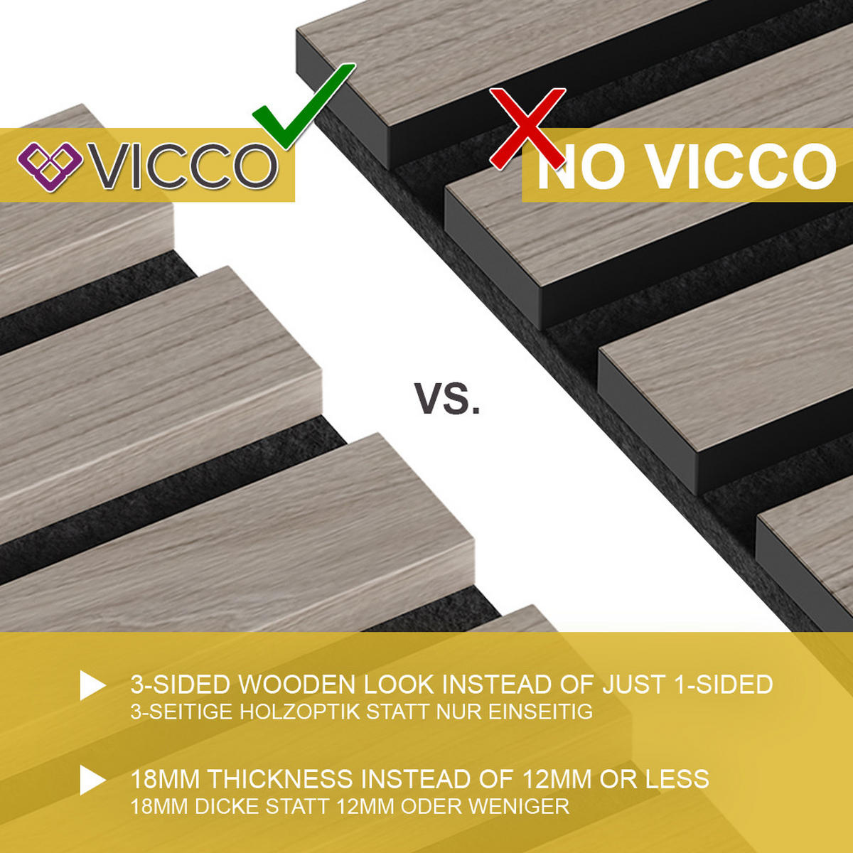 AKUSTICKÝ PANEL Akustikpaneel Hnědá - hnědá, kompozitní dřevo (120/40/1.8cm) - Vicco