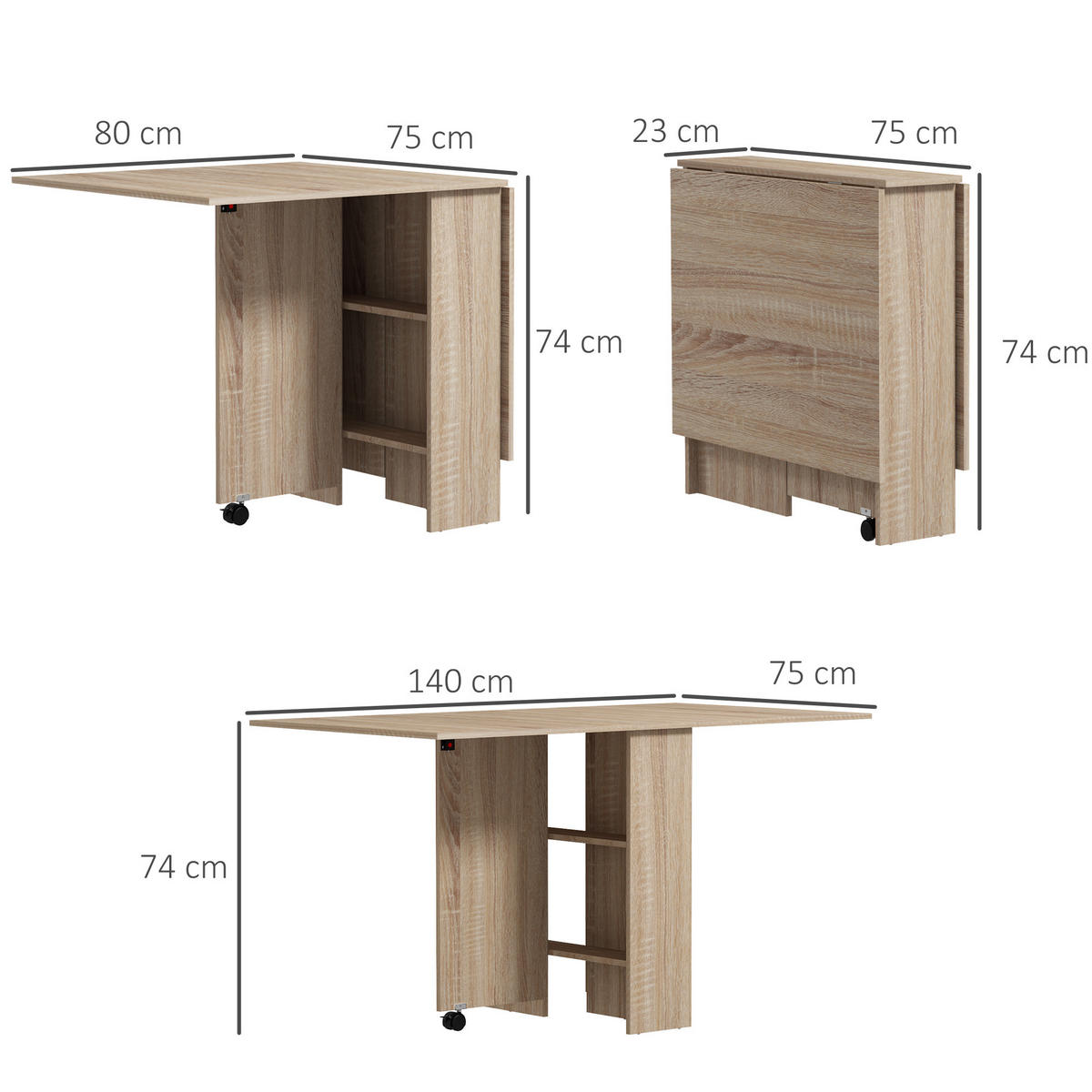 ESSTISCH Naturholz 1 Stück - Beige, Kunststoff (140/75/74cm) - GiPP