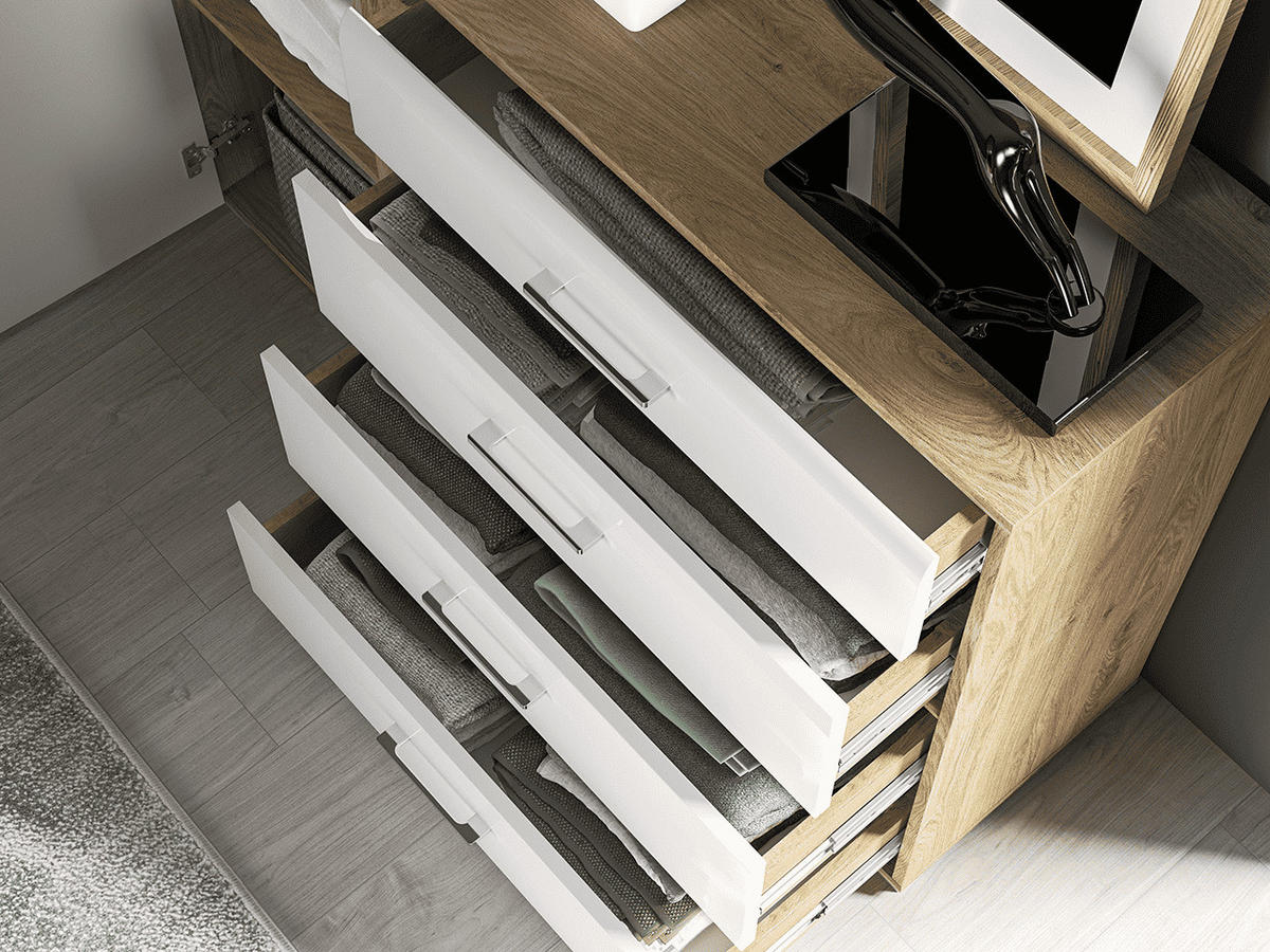 KOMMODE – 134 cm – Adagio – Weiß / Eichefarben - Eichefarben/Weiß, Holzwerkstoff (134/90/42cm) - hi-markt