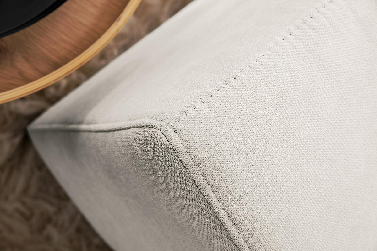 ECKSOFA mit Longchair - Beige, Textil/Metall (321/170cm) - home24