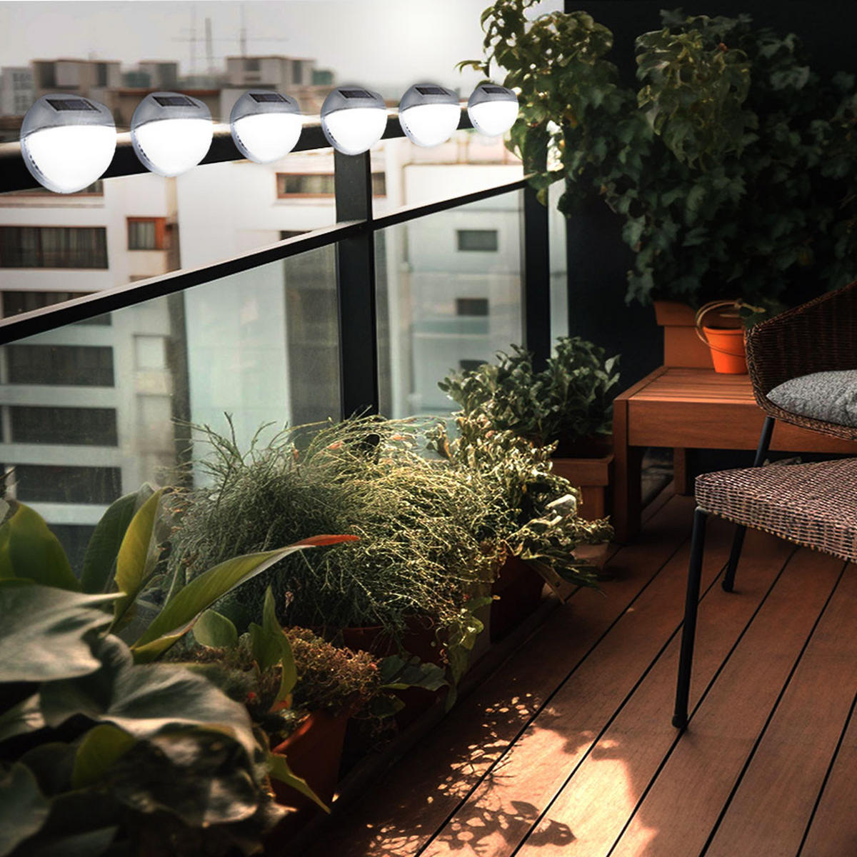 LED AUSSENLEUCHTE Kunststoff Grau 6er Set - Grau, Kunststoff (4/4/4cm) - Globo Lighting