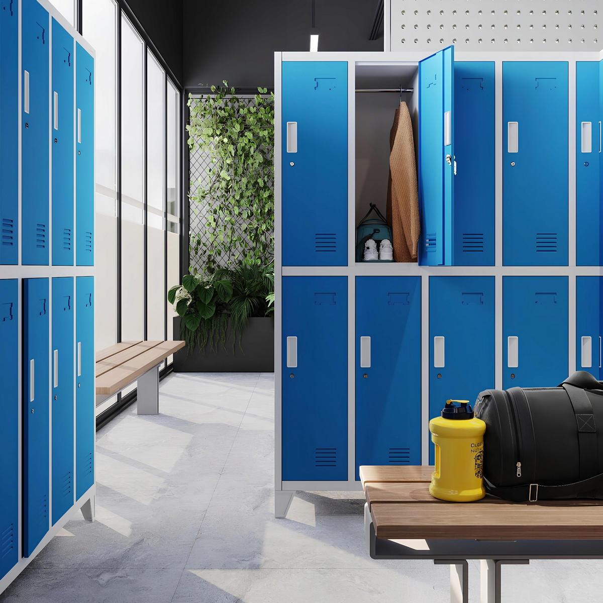 SCHLIESSFACHSCHRANK Bartek - Blau/Grau, Metall (136/172/45cm) - Jan Nowak