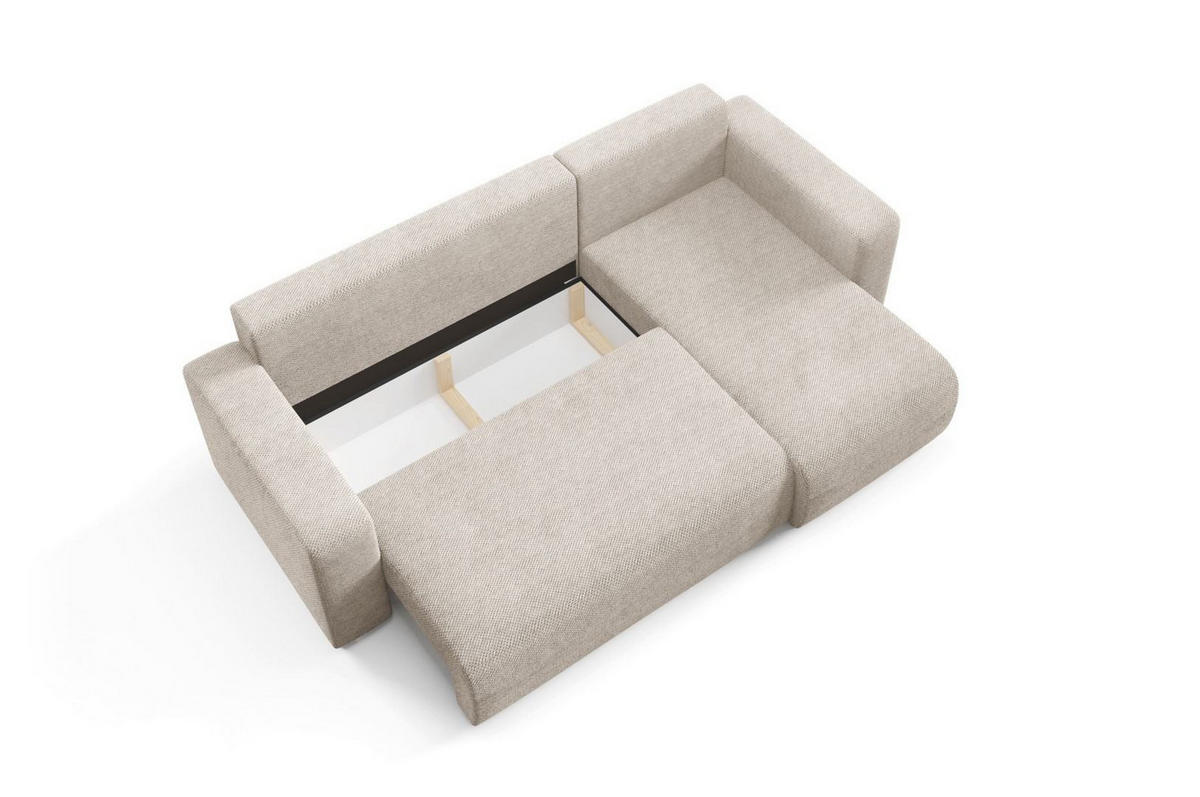 ECKSOFA mit Schlaffunktion Beige - Beige, Textil (247/145cm) - Furnisell