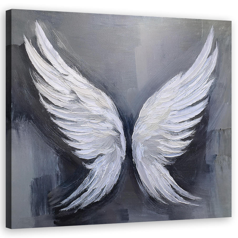 WANDBILD retro vintage flügel - Grau, Textil (50/50cm) - Feeby