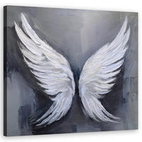 WANDBILD retro vintage flügel - Grau, Textil (50/50cm) - Feeby