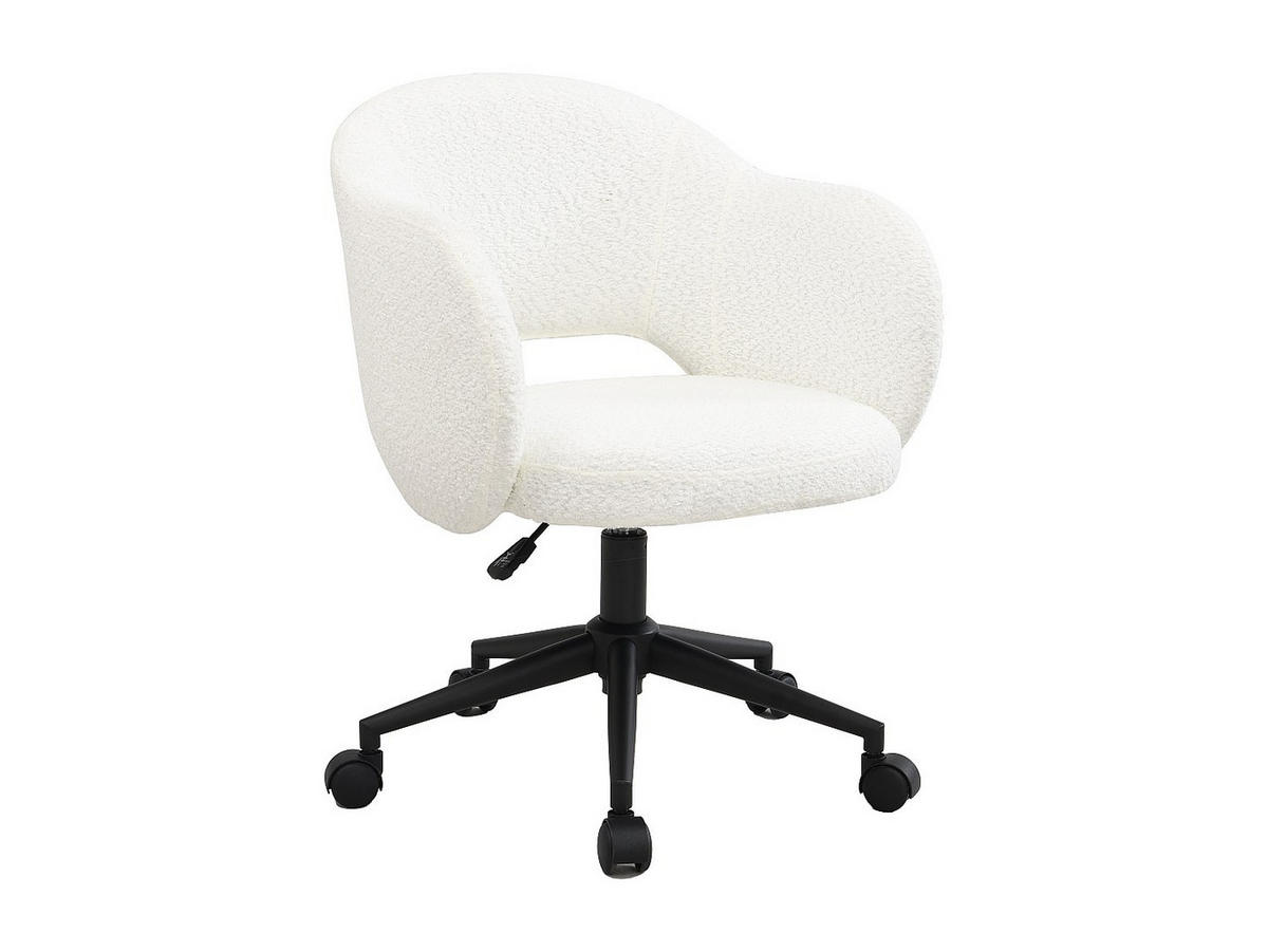 BÜROSTUHL ohne Armlehnen - 56.5 x 58 - stoff - weiß Acacilio - Weiß, Textil/Metall (56.5/85/58cm) - Vente-Unique