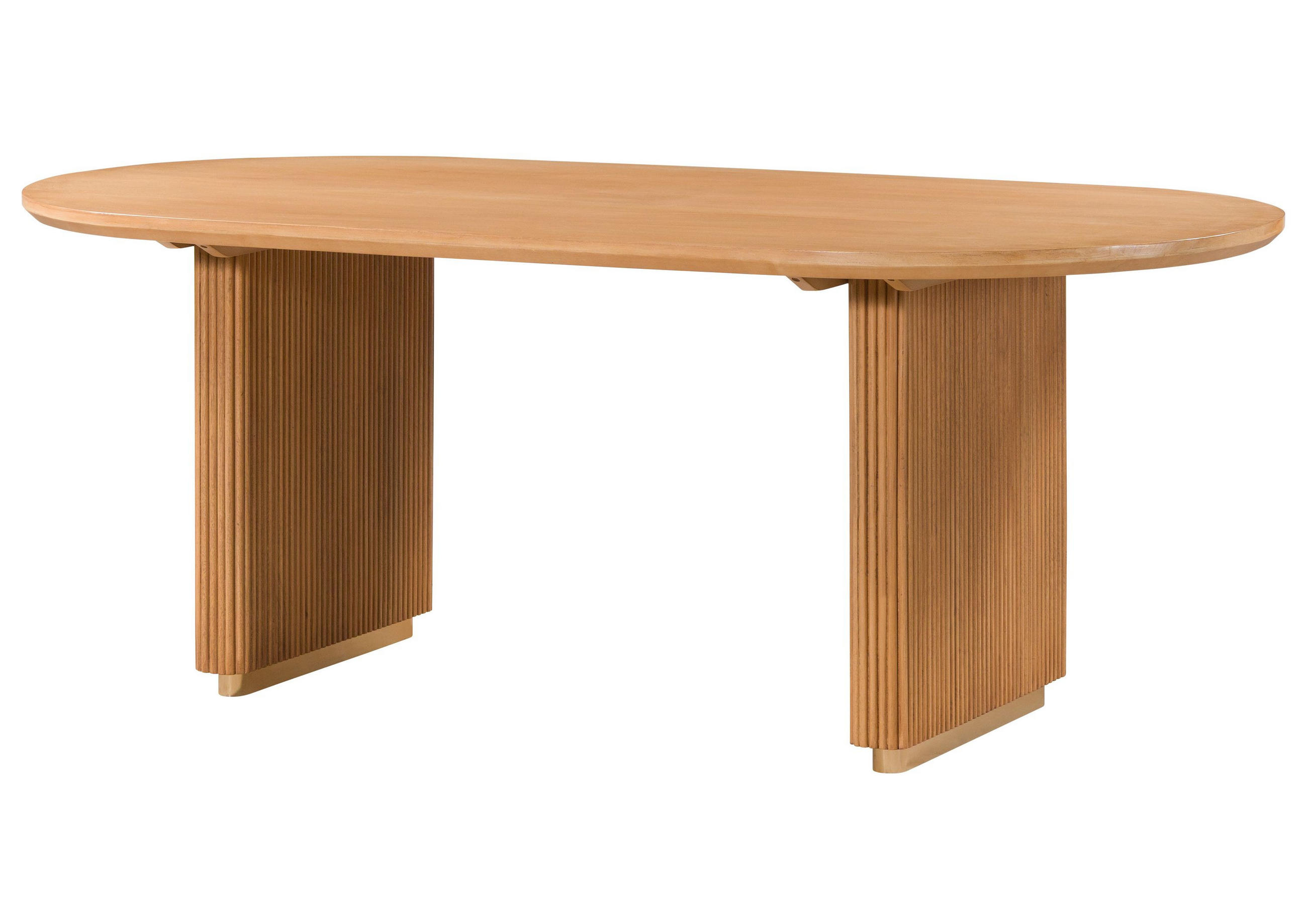 ESSTISCH oval Mango 180x90x76 natur lackiert / Marmor weiß BARCELONA #527 - Naturfarben, Holz (180/90/76cm) - Massivmoebel24