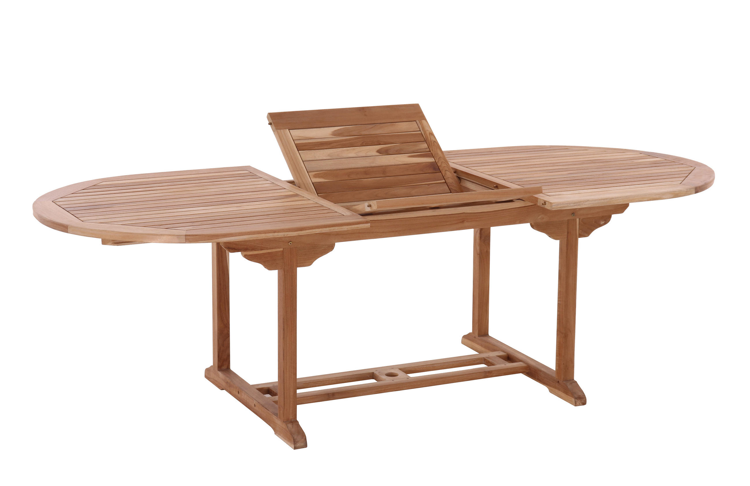 GARTENTISCH Teaka mit Schmetterlingsauszug, 180x100 cm oval,Teakholz, auf 240 cm ausziehbar - Naturfarben, Holz (100/180/75cm) - TPFGarden
