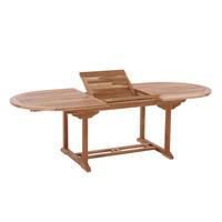 GARTENTISCH Teaka mit Schmetterlingsauszug, 180x100 cm oval,Teakholz, auf 240 cm ausziehbar - Naturfarben, Holz (100/180/75cm) - TPFGarden
