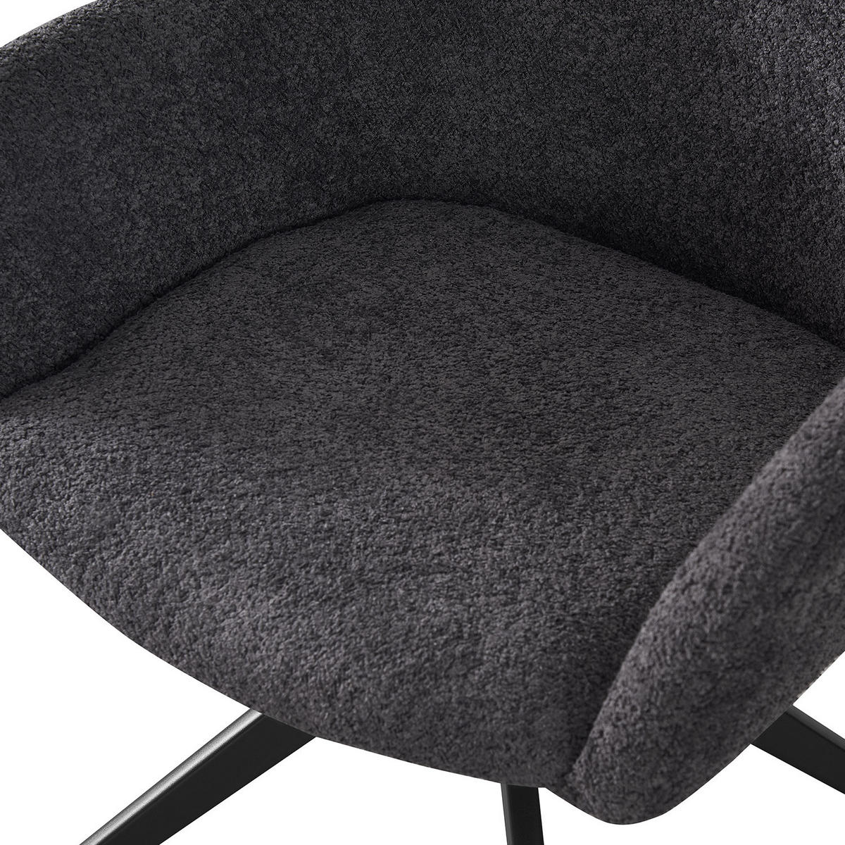 SESSEL LENA Anthrazit - Anthrazit, Leder/Textil (65/80/64cm) - B&D Home