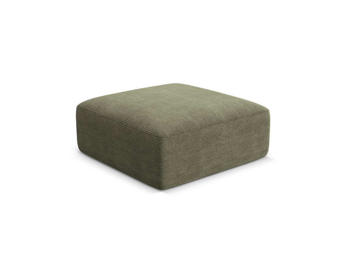 POUF Campi aus Cord Moosgrün - Salbeigrün, Textil (90/40/90cm) - Cosmopolitan Design