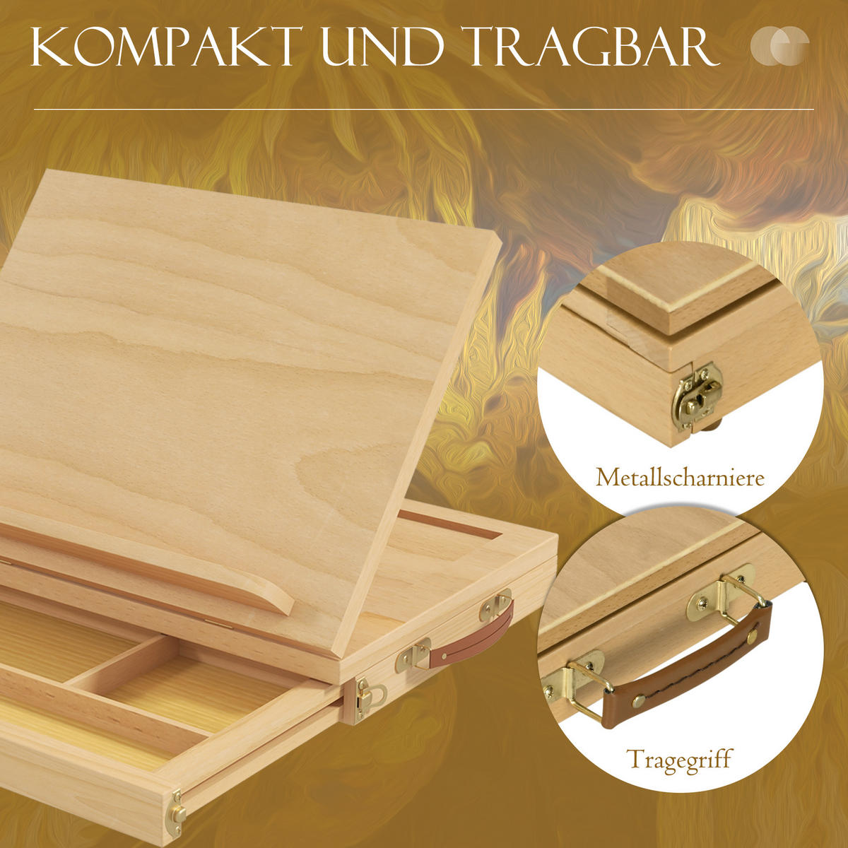 TISCHSTAFFELEI Buchenholz Naturholz - Naturfarben, Holz (26/26/33.5cm) - Vinsetto