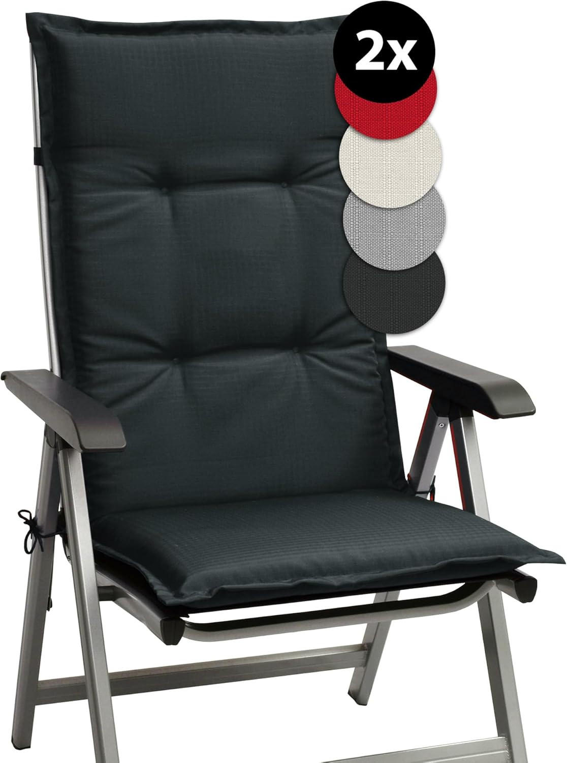 HOCHLEHNERAUFLAGE Base HL 120/50/6cm Graphitgrau 2tlg - Graphitfarben, Textil (50/6/120cm) - Beautissu 