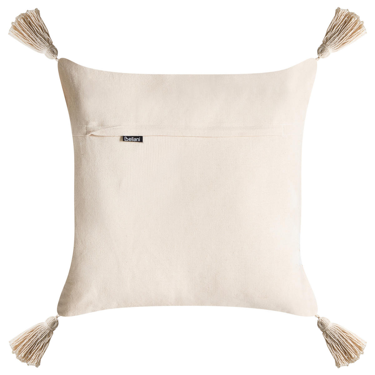Dekokissen 2er-Set Hellbeige 45/45 cm Intsia - Beige/Weiß, Naturmaterialen (50/45cm) - Beliani