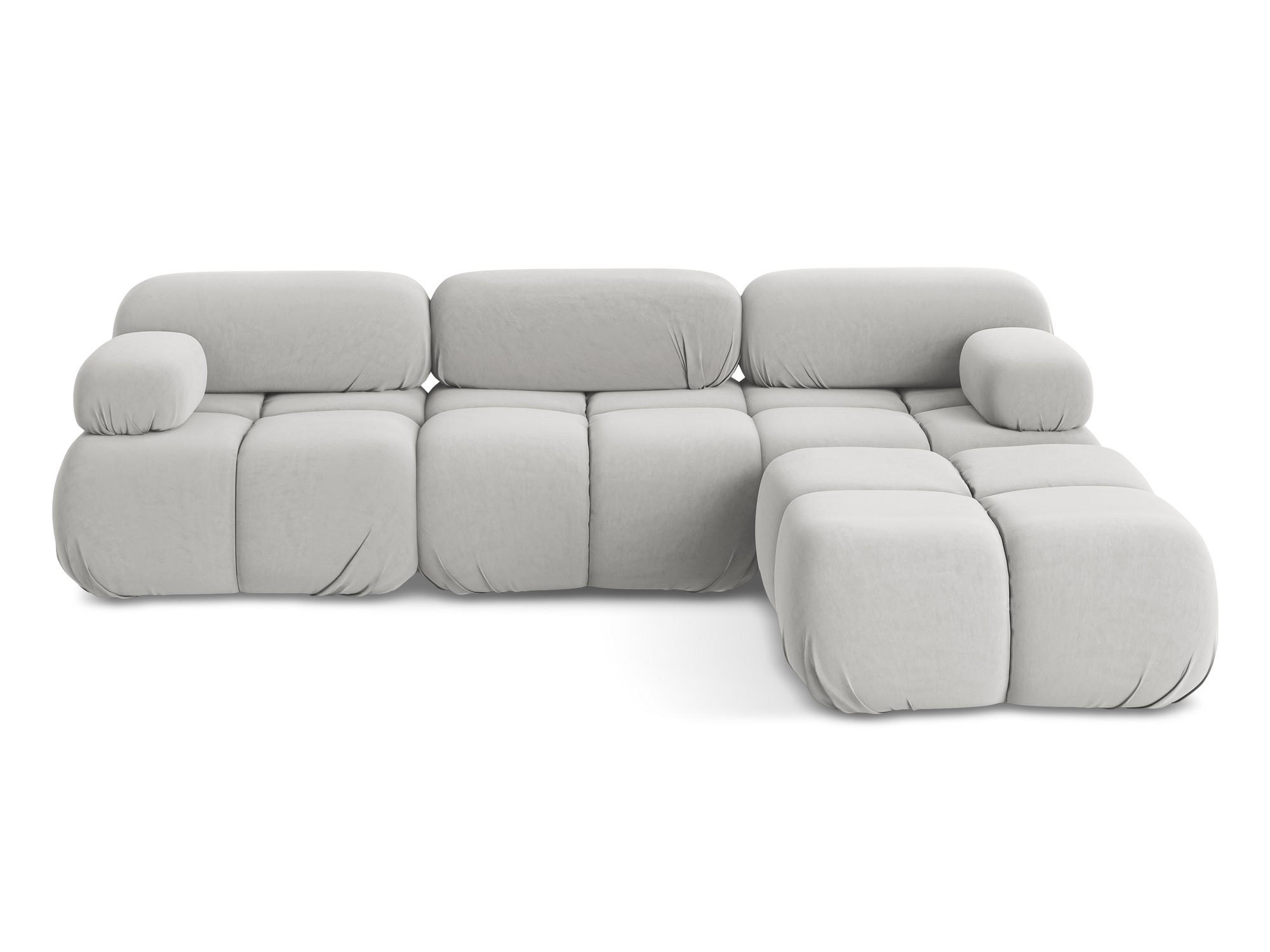 ECKSOFA Beidseitig Samt Stoff Grau - Silberfarben/Schwarz, Kunststoff/Textil (285/191cm) - Makamii