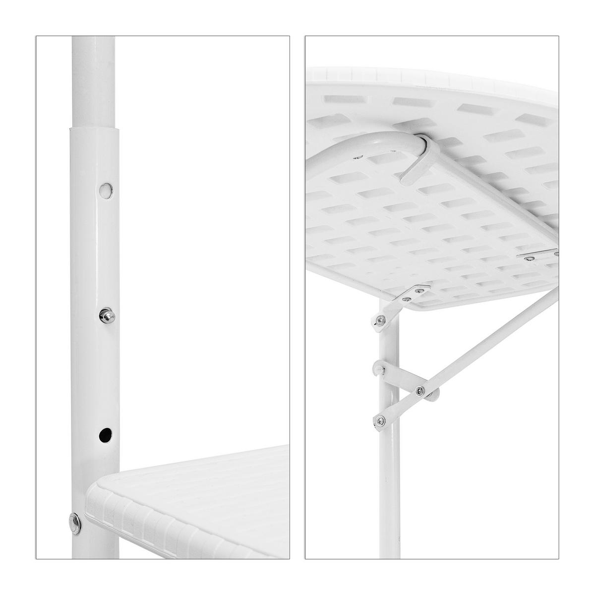 BALKONHÄNGETISCH - Weiß, Kunststoff/Metall (63/60/84cm) - Relaxdays