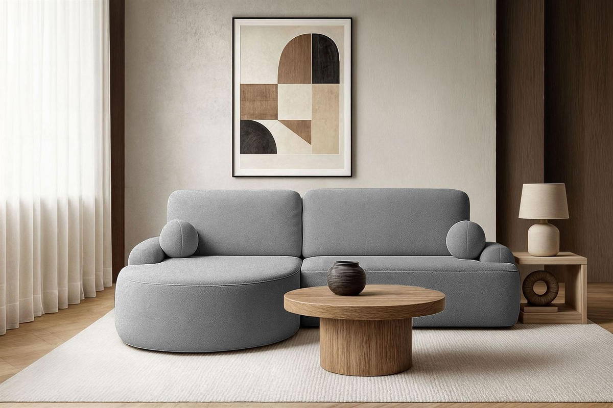 ECKSOFA CLEO mit Schlaffunktion Version Linke QUELLE 92 - Dunkelgrau, Kunststoff (264/172cm) - Lookway