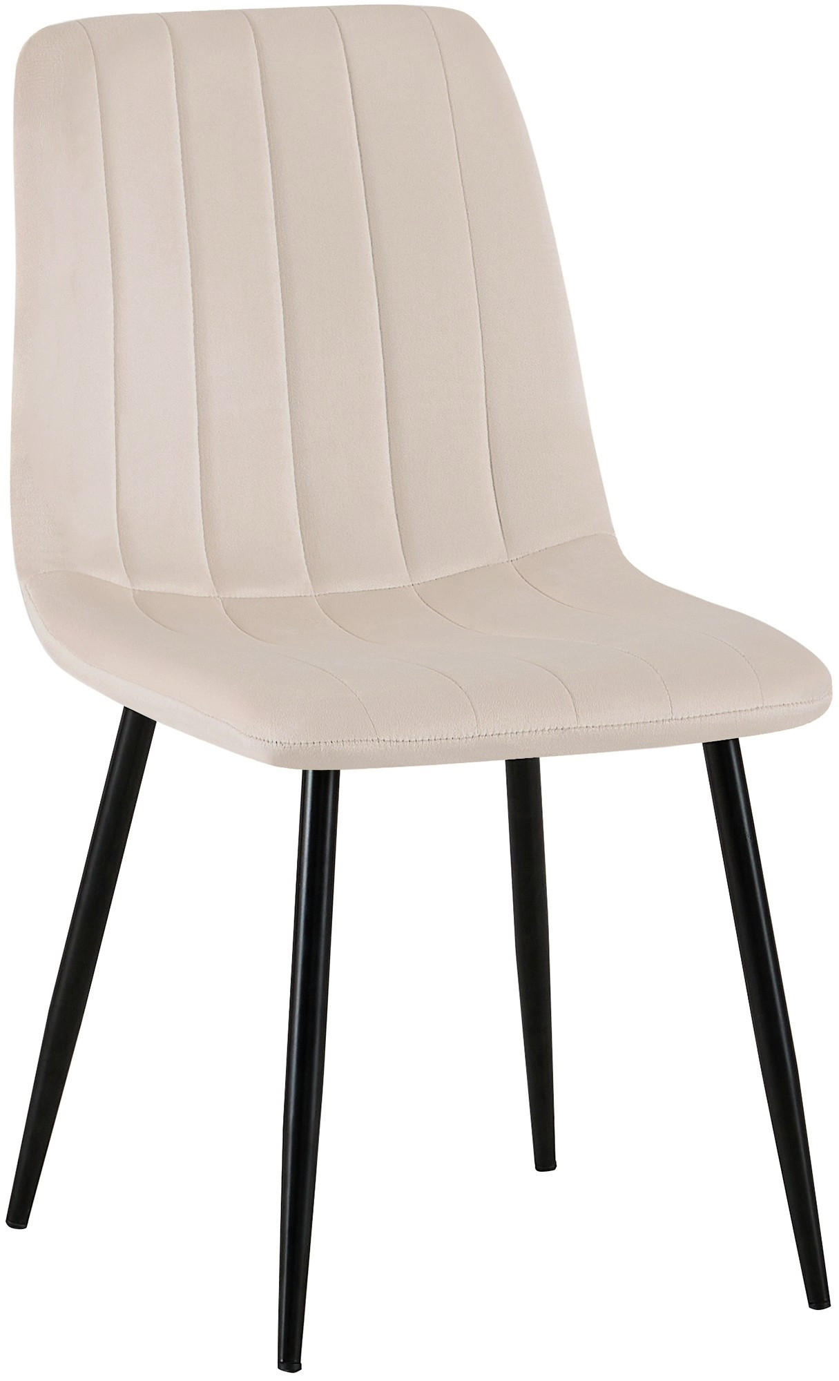 STUHL Samt Creme - Creme/Schwarz, Textil/Metall (45/88/53cm) - CLP