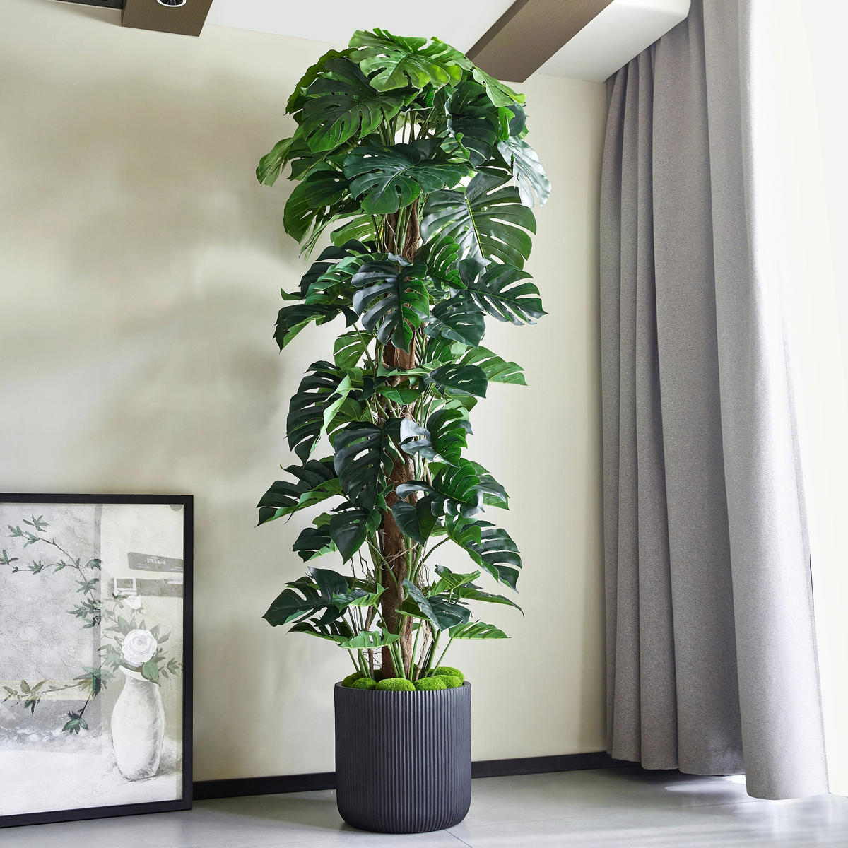KUNSTPFLANZE Künstlicher Split-Philodendron – Zephira 210 cm - Grün, Kunststoff (210cm) - aplanta