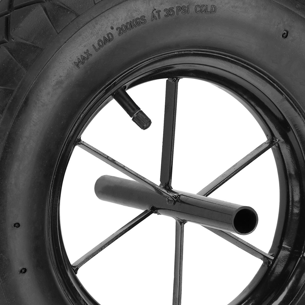 SCHUBKARRENRAD - Schwarz, Kunststoff/Metall (38.5/38.5/24cm) - Relaxdays