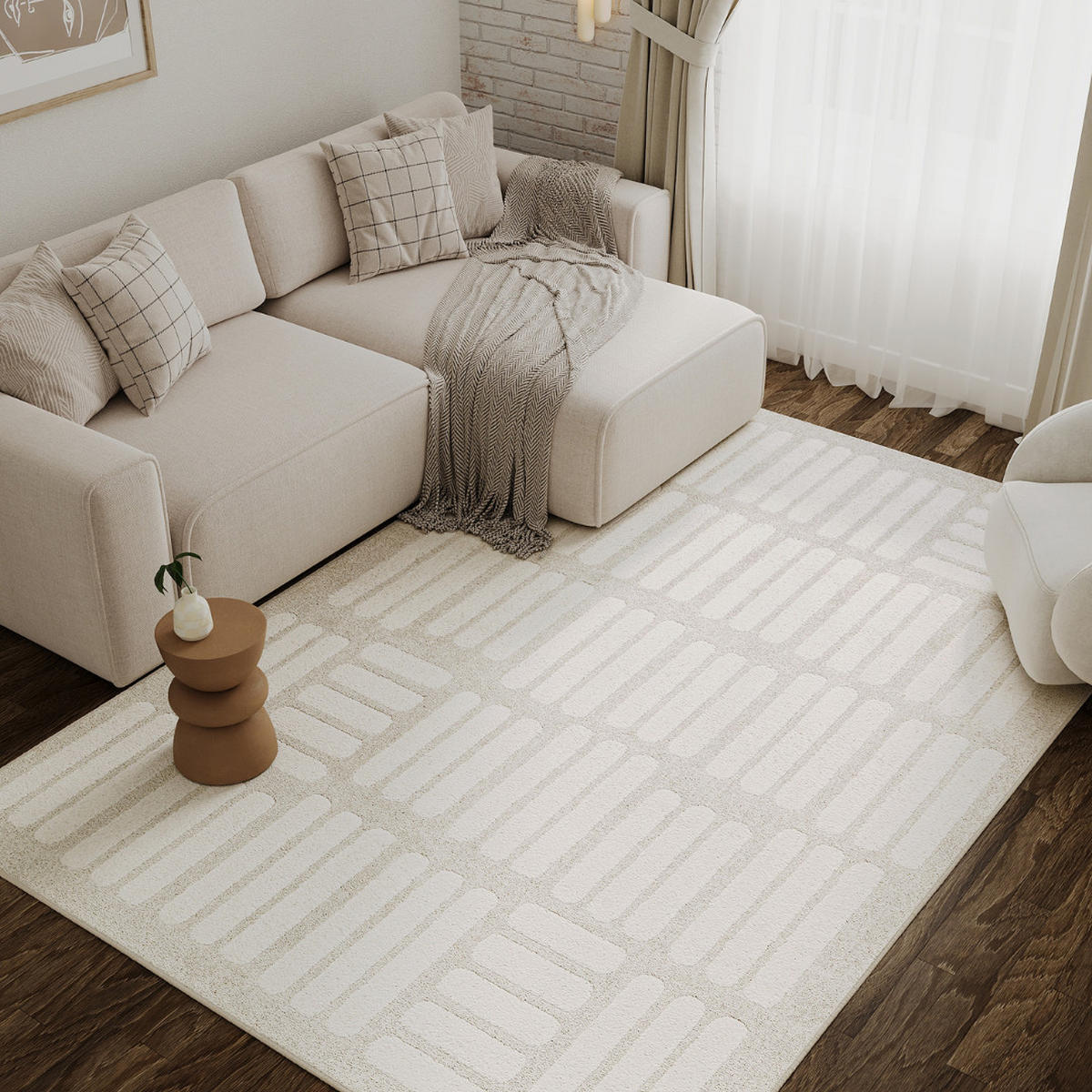 TEPPICH TERRA Creme 200/300 cm - Creme, Textil (200/300cm) - Tapiso
