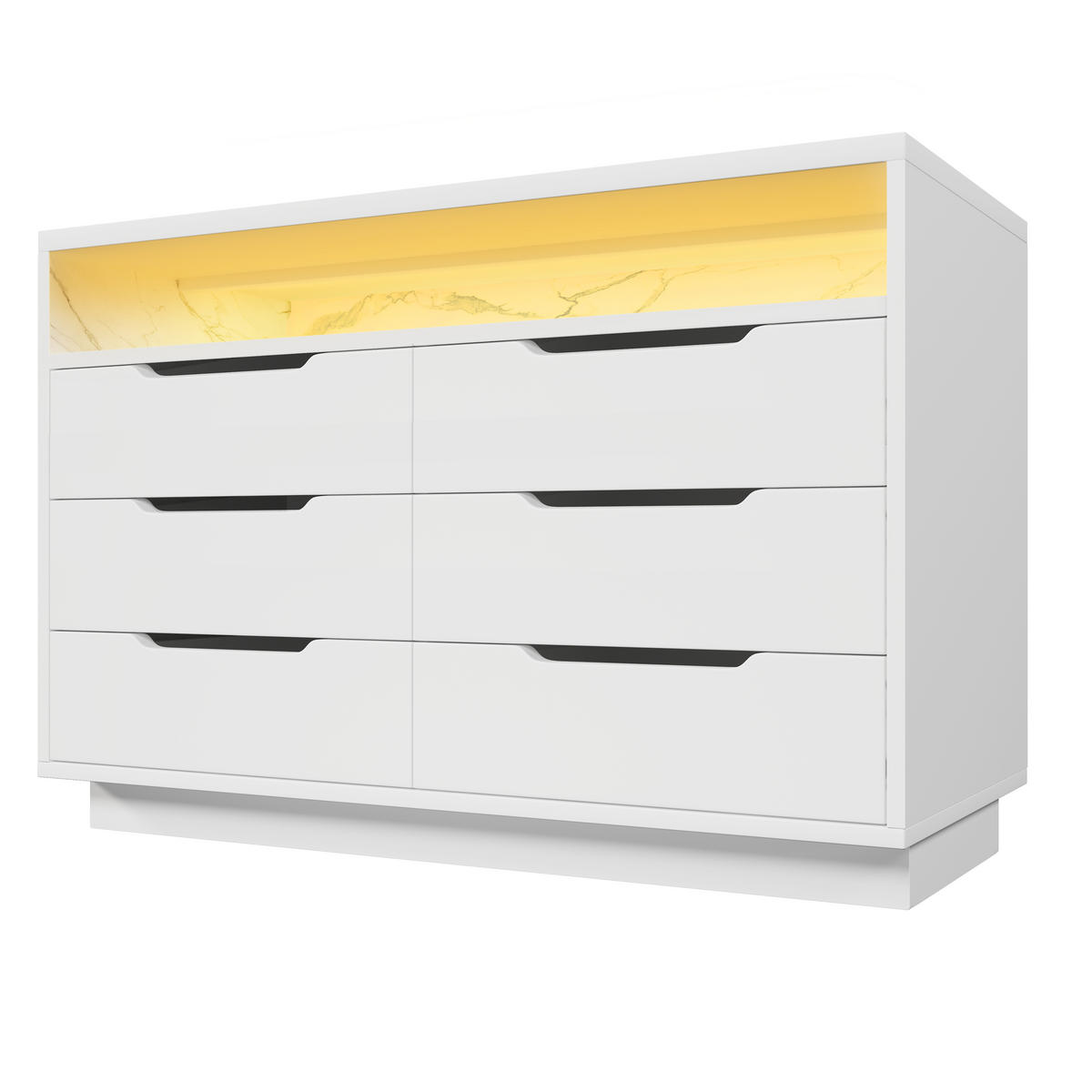 SIDEBOARD 120/40/85 cm Weiß aus Spanplatte mit LED - Weiß, Holzwerkstoff (120/85/40cm) - OKWISH